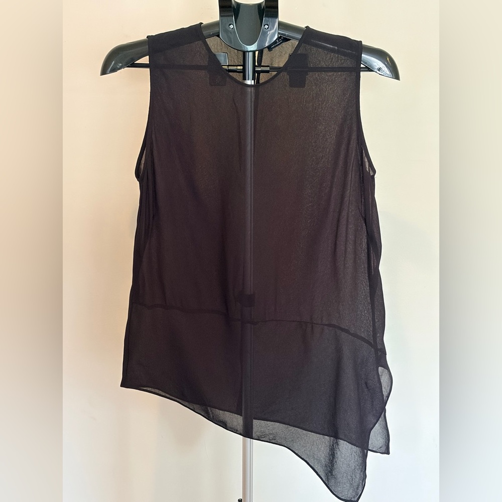 Zara Black Sheer Asymmetrical Top